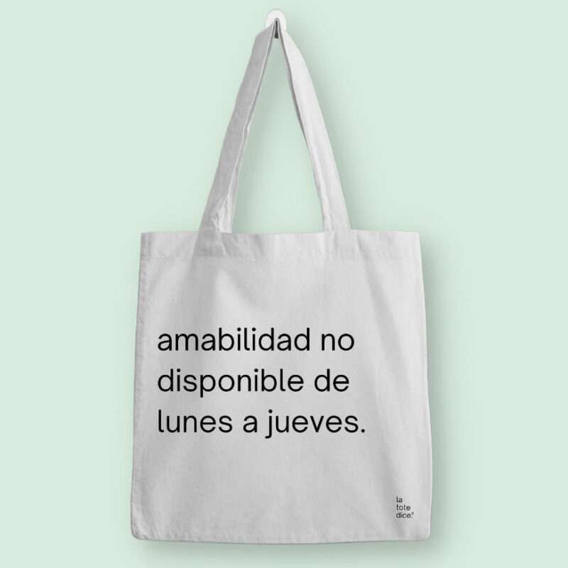 bolsa de tela con frase borde