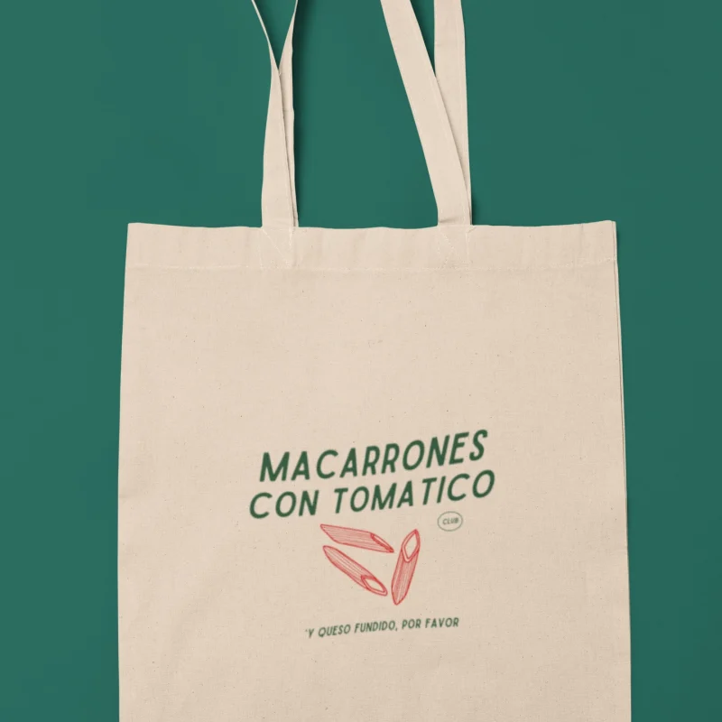 totebag macarrones con tomatico
